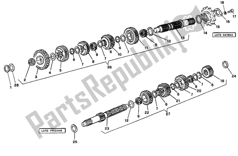 Todas las partes para Caja De Cambios de Ducati Supersport 750 SS 1991